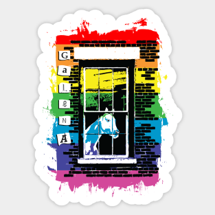 rainbow horse in the window galena Sticker